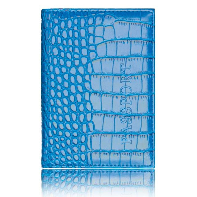 leather passport cover - Blue