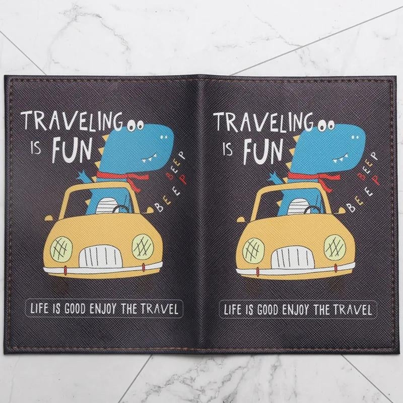 girls' children's passport protector - Black - Sky Blue - Grey - Gray - Green