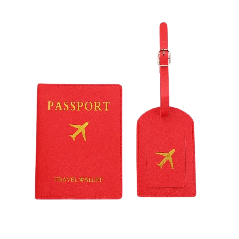 women's passport holder - Red