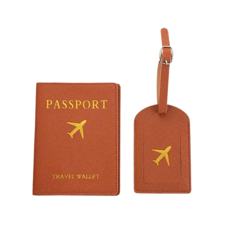 airplane passport protector - Brown