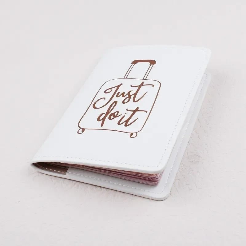 leather passport holder woman - Black - White