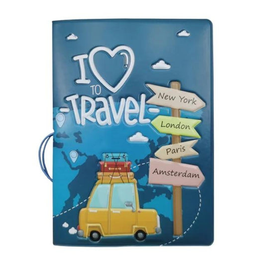 cute passport holder - Navy Blue with Pattern