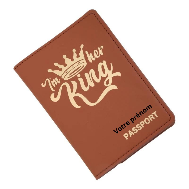 personalized couple passport holder - King Pattern - Model 1