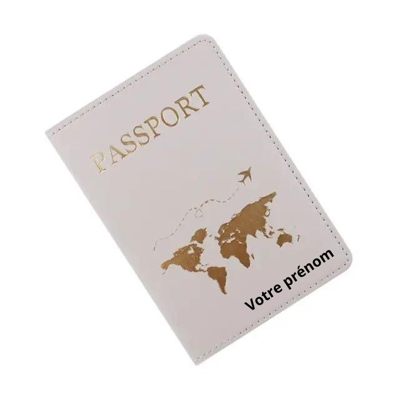 luxury passport holder - World Map Pattern - Model 3