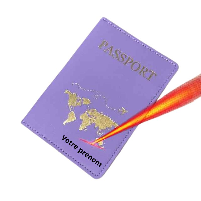 personalized passport holder for men - World Map Pattern - Model 1
