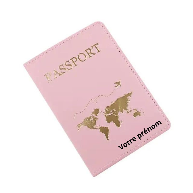 personalized passport cover - World Map Pattern - Model 4