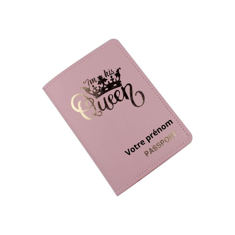 personalized leather passport holder - Queen Pattern - Model 3