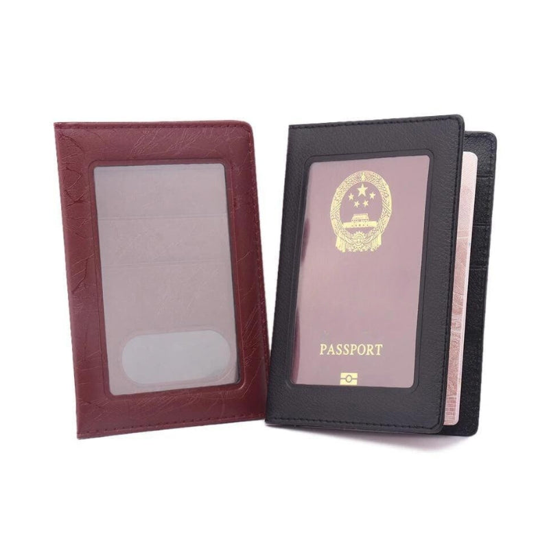 men's passport holder - Black - Textured Black - Light Brown - Dark Brown - Blue - Sky Blue - Pink - Fuchsia