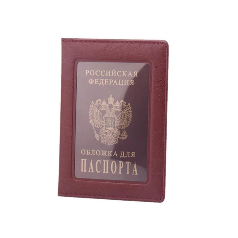 transparent pouch for passport - Light Brown