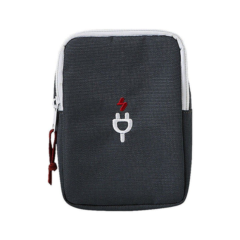 travel charger cable organizer pouch - Black