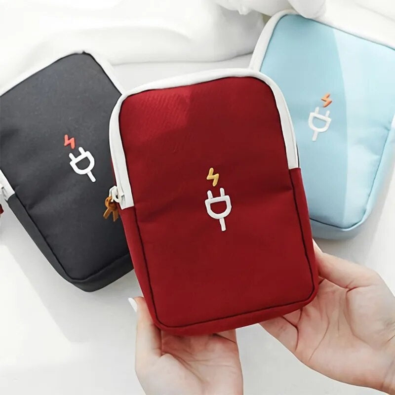 travel cable organizer pouch - Red - Black - Blue