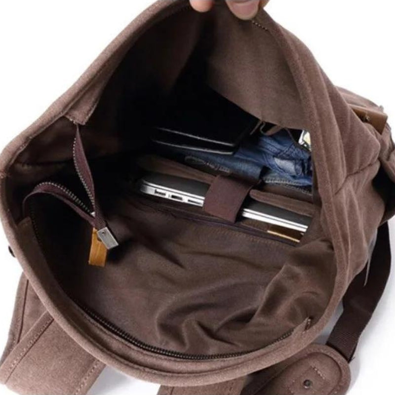 canvas backpack interior with laptop - Green - Grey - Gray - Blue - Beige - Brown