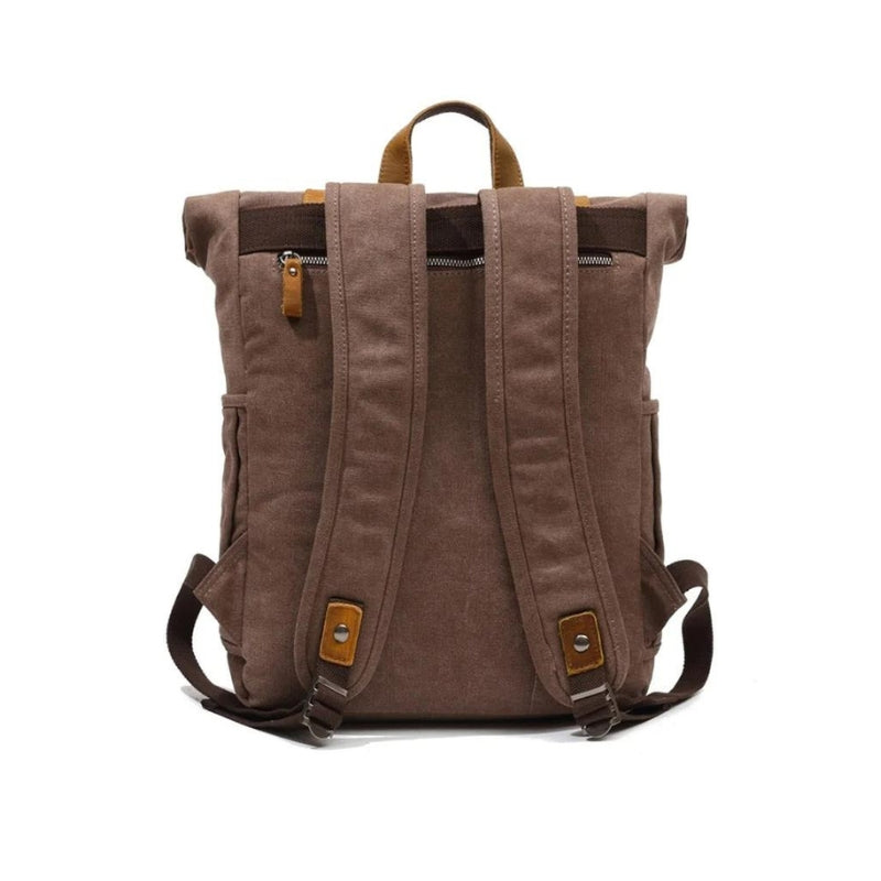 men's vintage canvas backpack - Brown