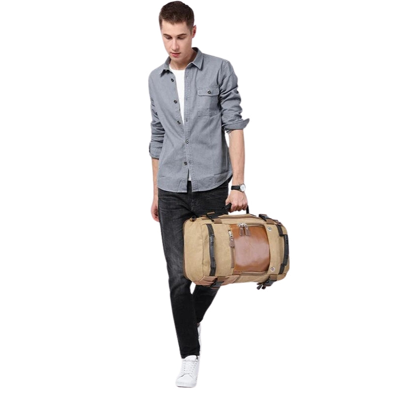 vintage travel bag - Black - Army green - Khaki