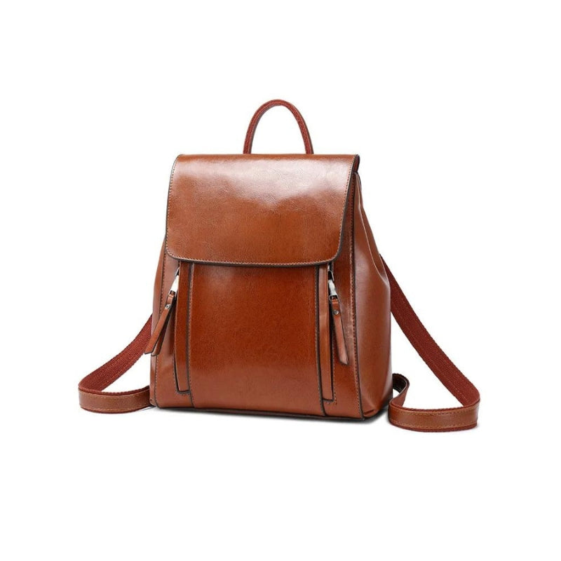 women's leather backpack - Caramel