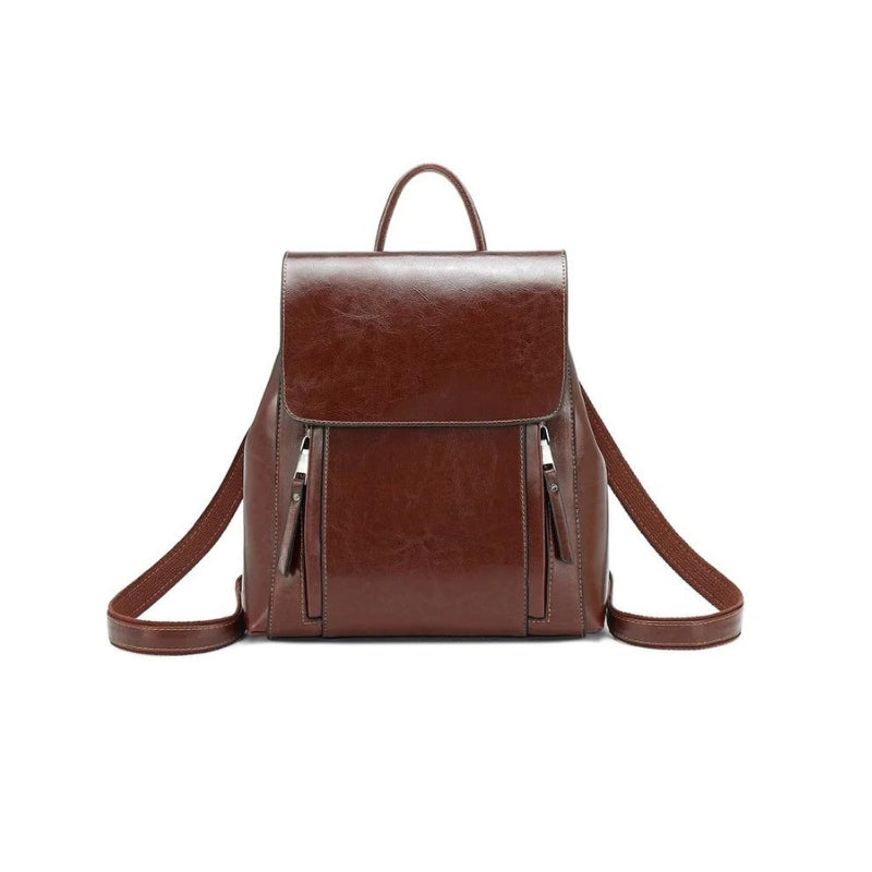 women's leather backpack - Brown