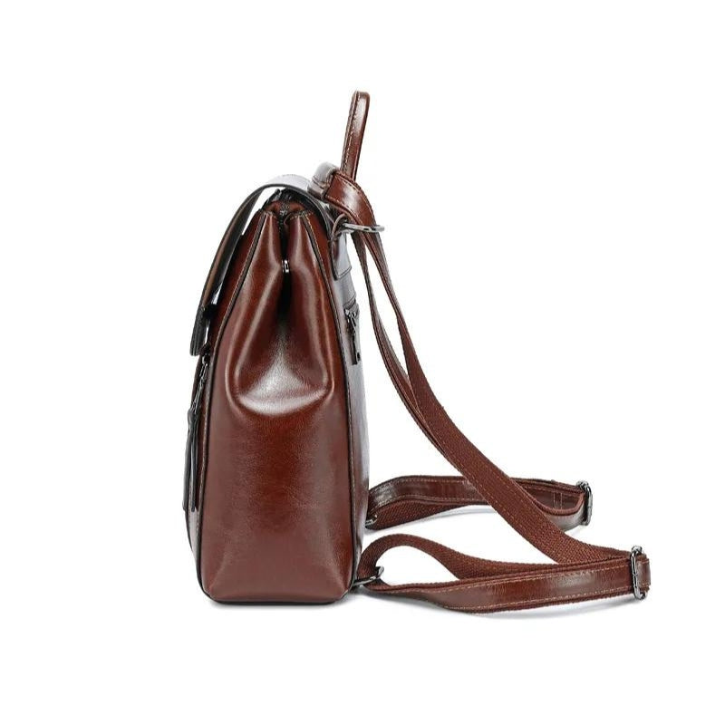 leather backpack - Caramel - Brown - Black