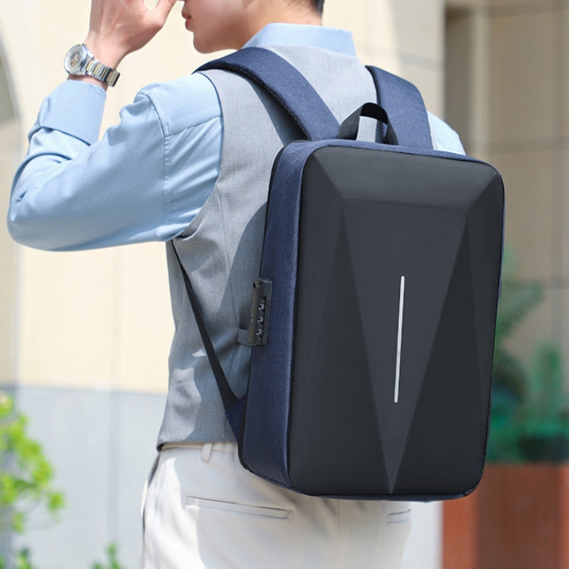 security backpack worn on shoulder - Grey - Gray - Black - Blue