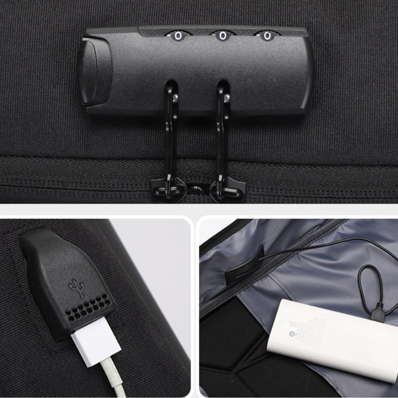 security backpack zip closure - Grey - Gray - Black - Blue