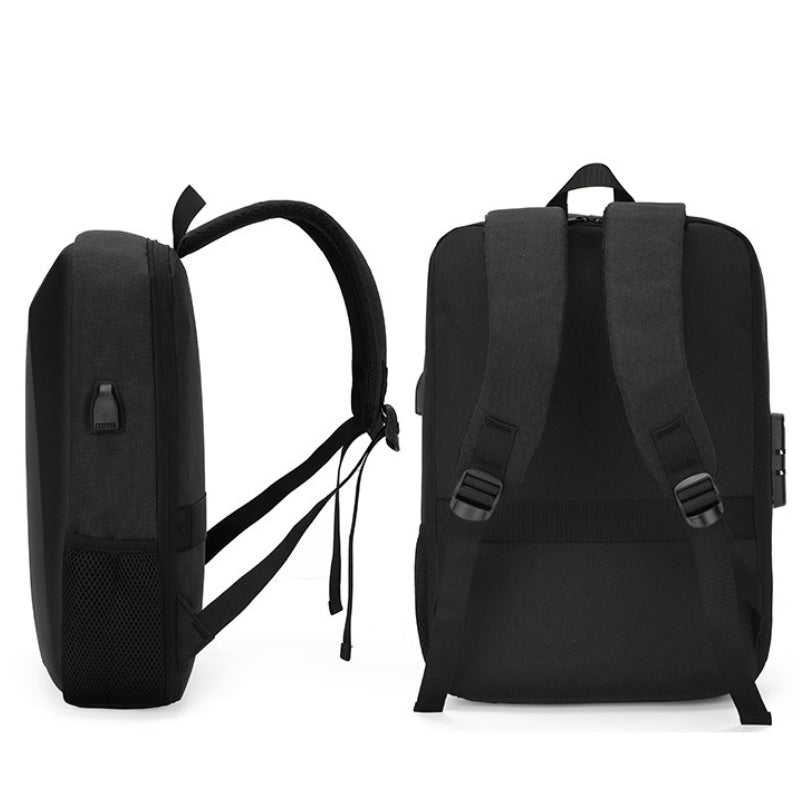 security backpack side and back view - Grey - Gray - Black - Blue