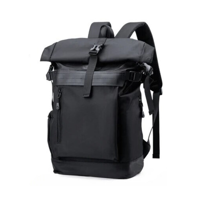 large capacity travel backpack - black - 1 buckle attachment - black - 1 buckle attachment - black - 1 buckle attachment
