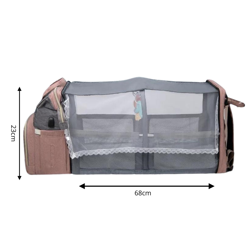 baby changing bag open compartment - Black - Blue - Grey - Gray - Green - Pink