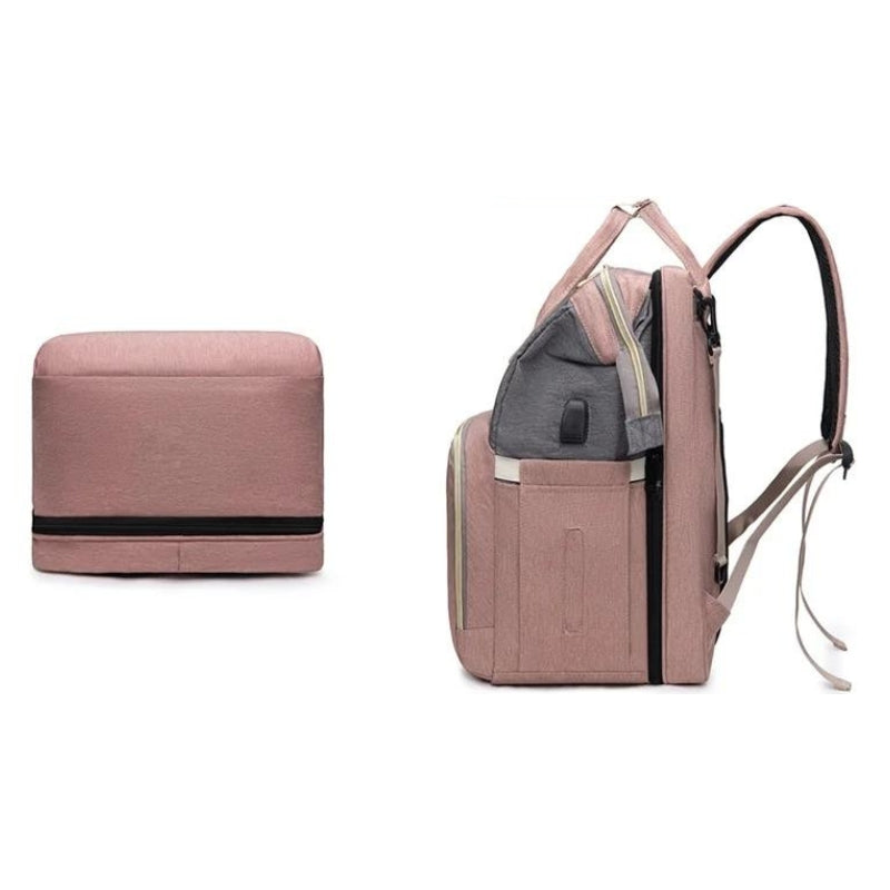 baby changing bag two different angles - Black - Blue - Grey - Gray - Green - Pink