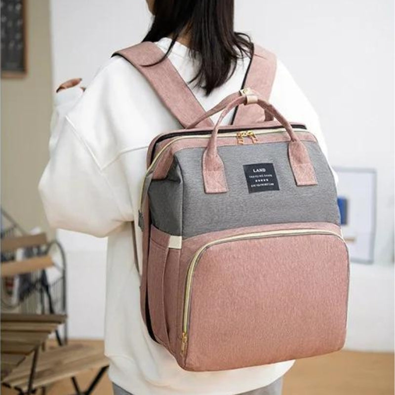 baby changing bag worn on back - Black - Blue - Grey - Gray - Green - Pink