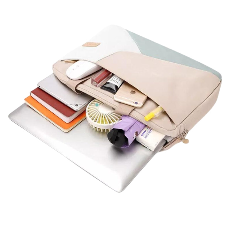 women's computer bag - Beige - Beige with Small Pouch