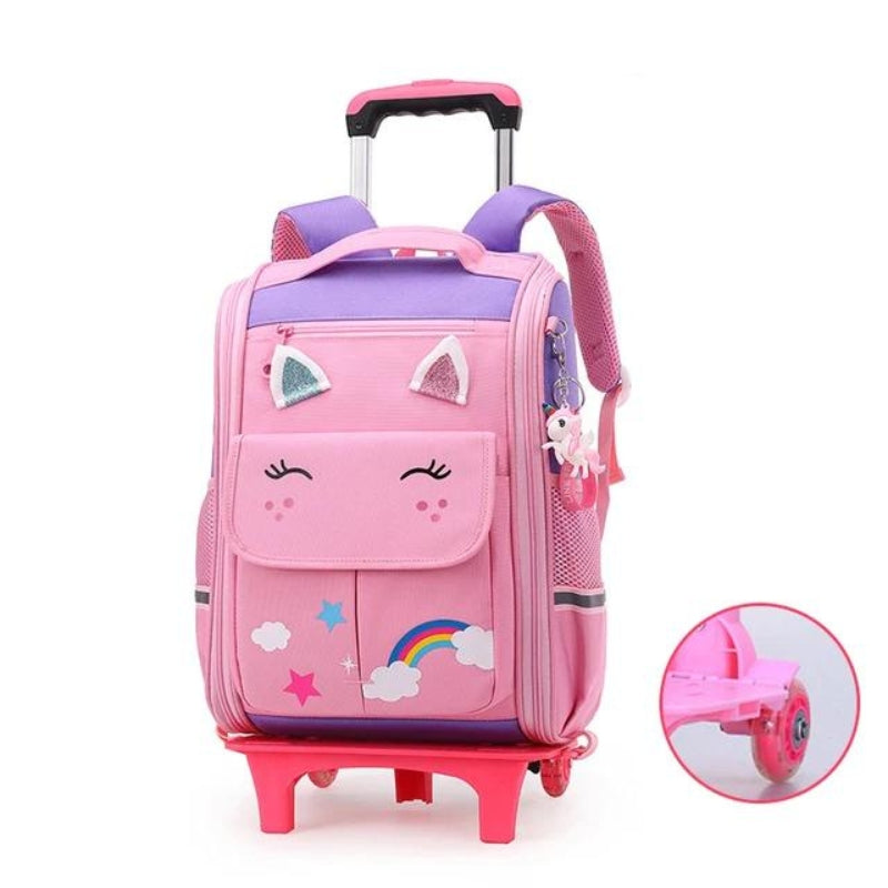 kids rolling backpack - Pink and Purple