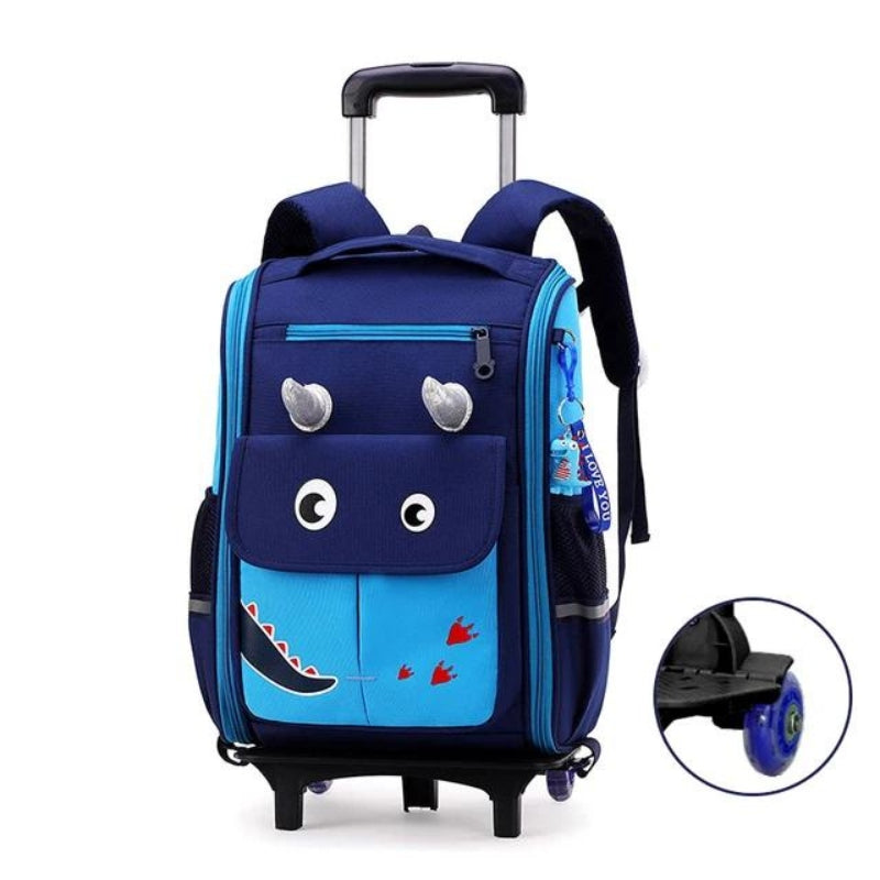 children's wheeled bag - Blue - With Wheels