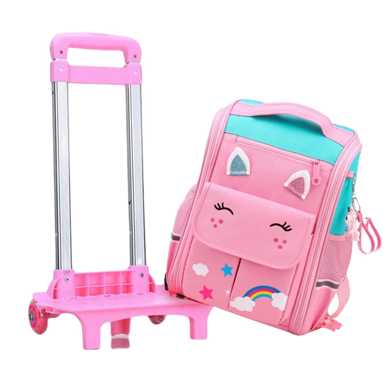girl's rolling bag - Blue - Blue and Pink - Pink - Pink and Purple - Pink and Sky Blue