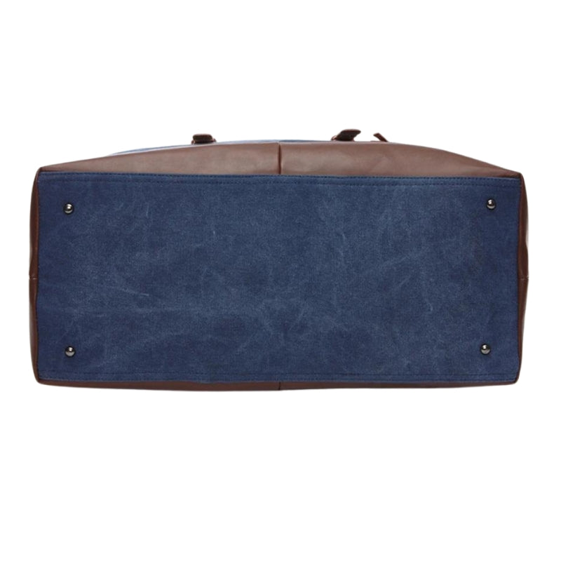travel canvas bag bottom view - Grey - Gray - Black - Brown - Green - Blue