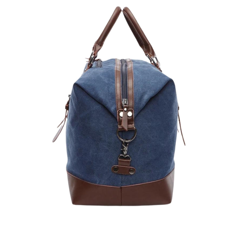 travel canvas bag close up zipper - Grey - Gray - Black - Brown - Green - Blue