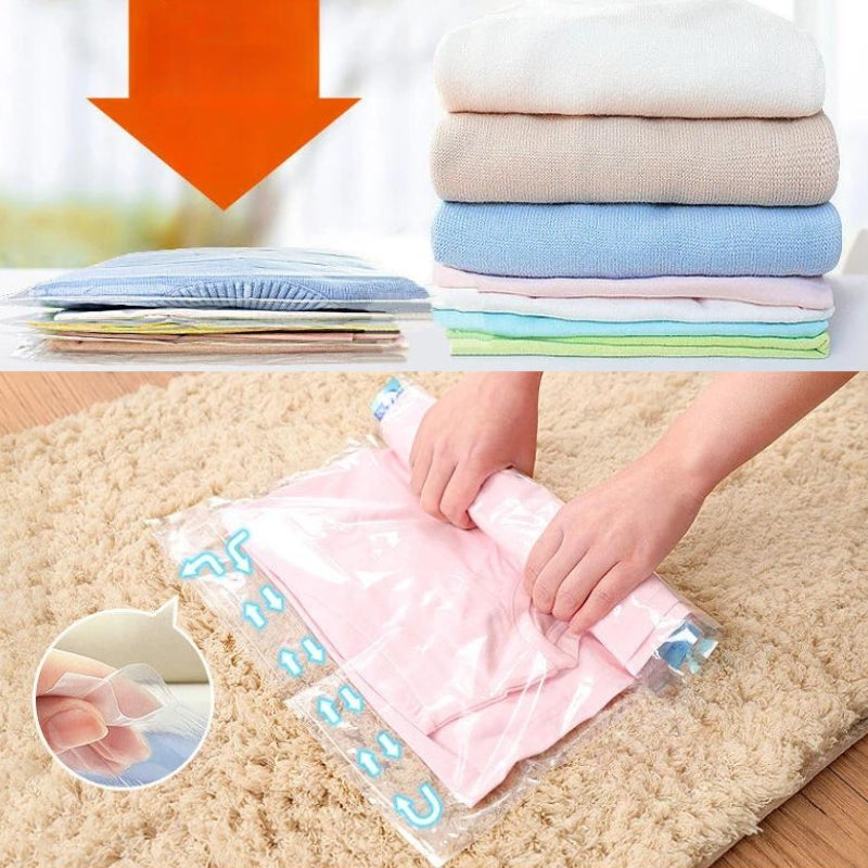 vacuum-free travel compression bag folded clothes - 5 Pieces - Set of 8 Pieces