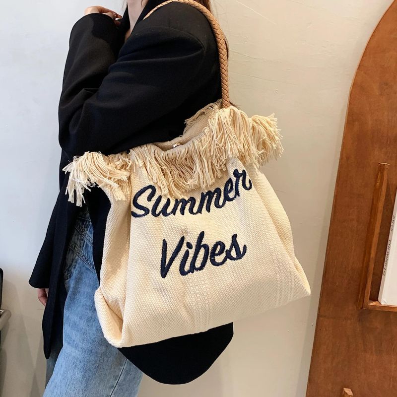 luxury women's beach bag - Cream White - Black - Green - Beige - Pink