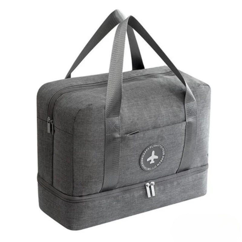 women's travel bag with shoe compartment - Grey - Gray