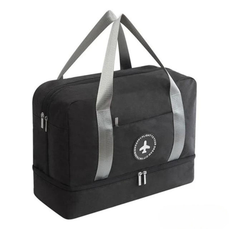 cabin travel bag with shoe compartment - Black