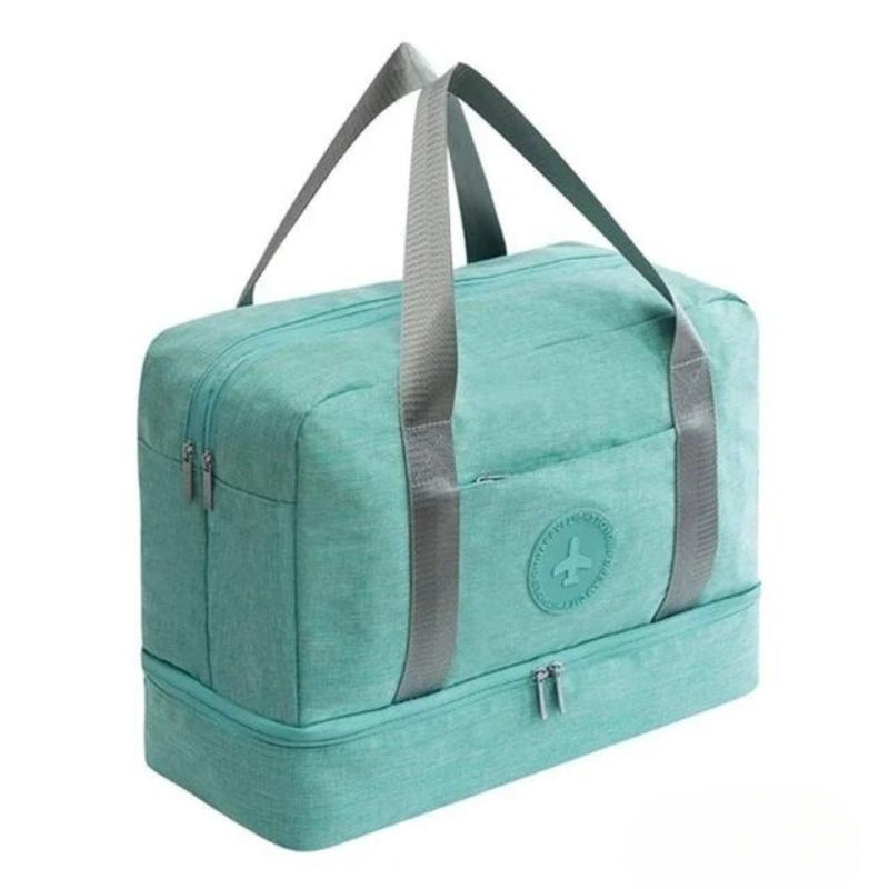 men's travel bag with shoe compartment - Cyan blue