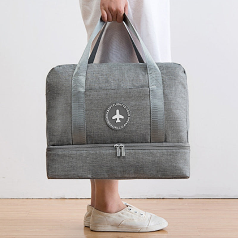 travel bag with shoe compartment - Black - Cyan blue - Grey - Gray - Orange - Navy blue