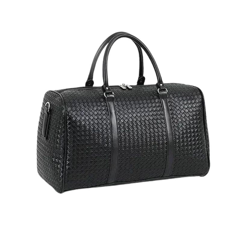 black leather travel bag - Black Small