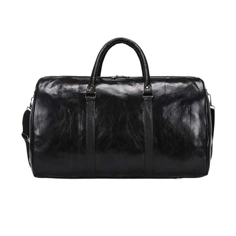vintage leather travel bag - Black