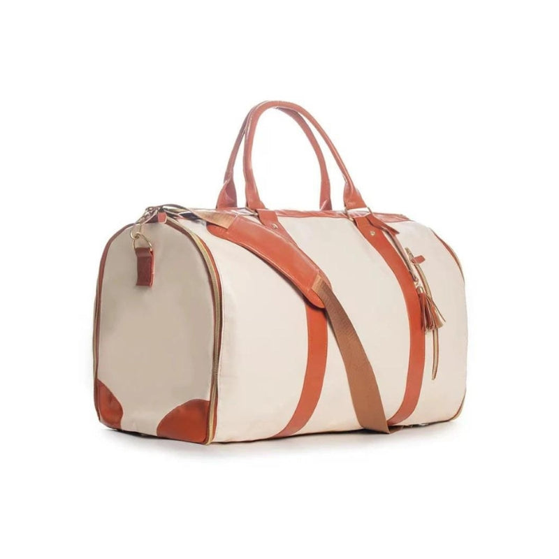 women's leather travel bag - Beige