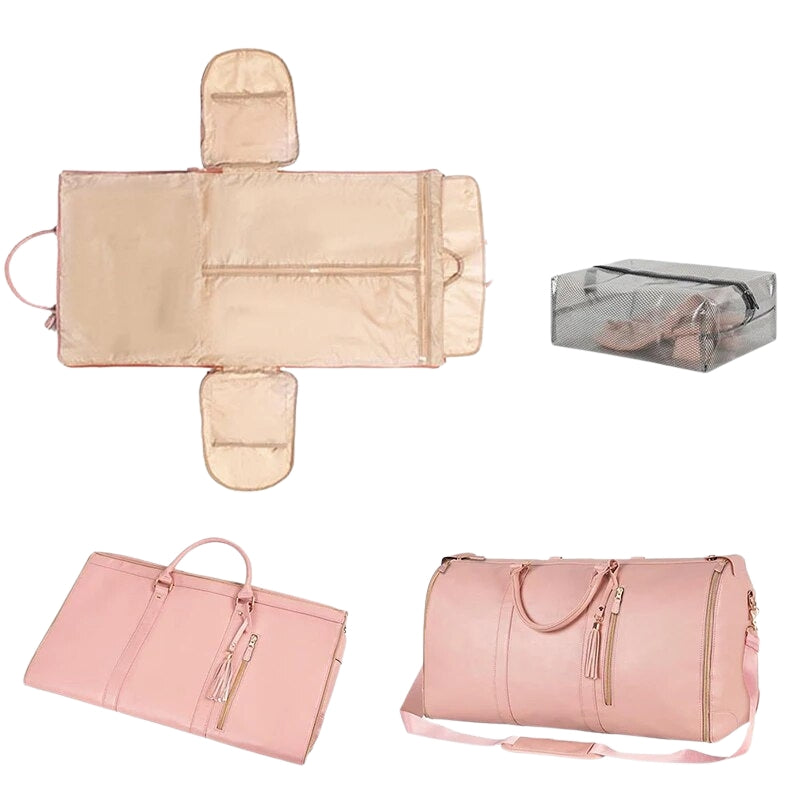 luxury women's travel bag - Beige - Black - Pink