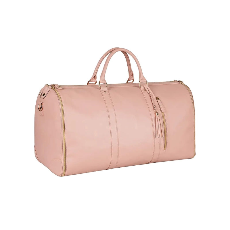 large leather travel bag for women - Pink