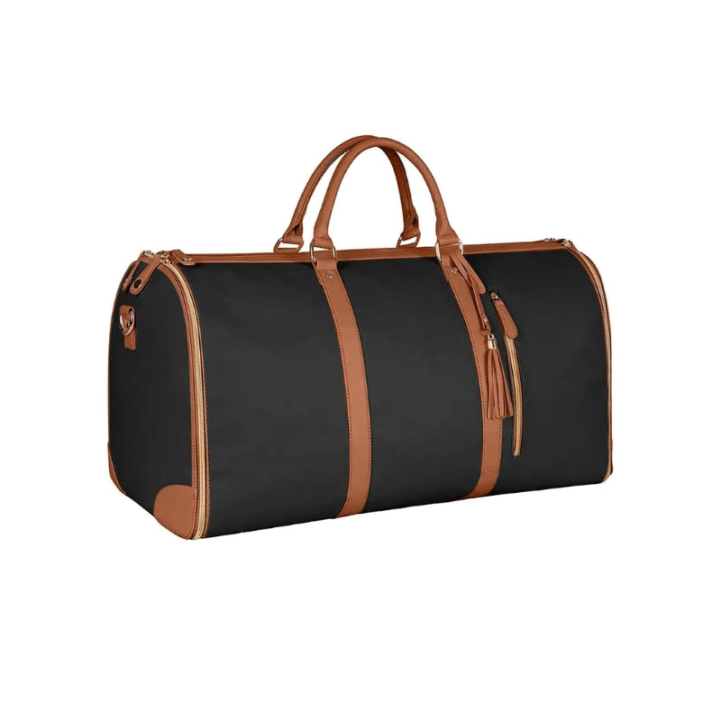 leather travel bag - Black