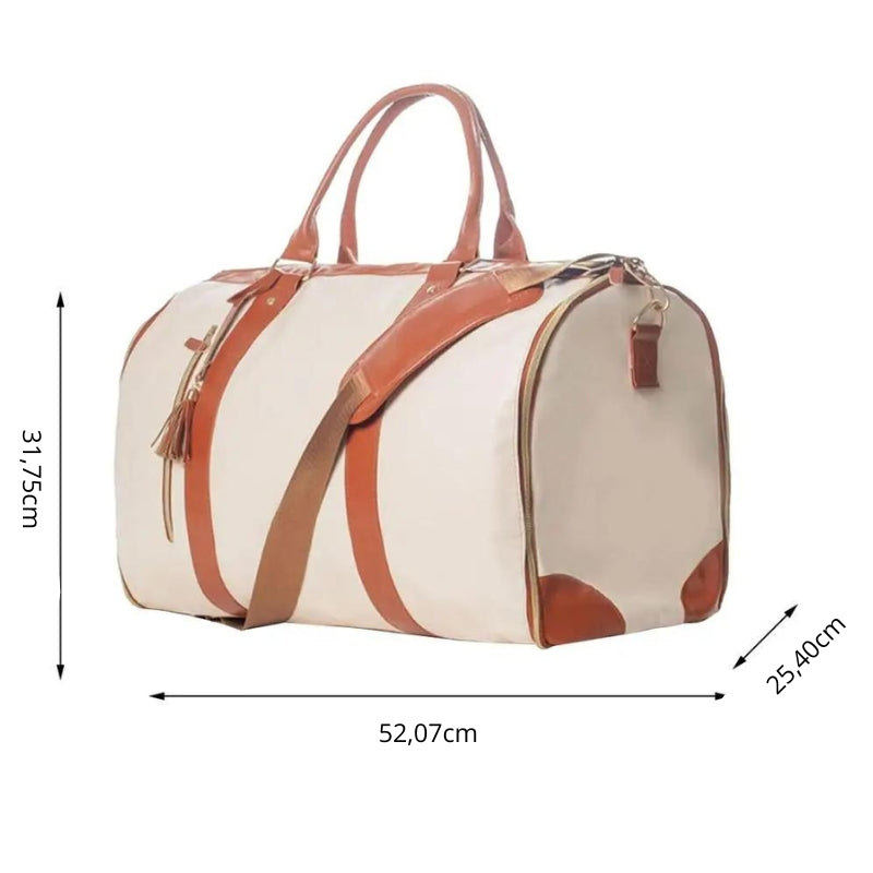 faux leather travel bag women's close-up zip closure - Beige - Black - Pink