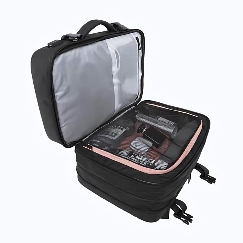 expandable travel backpack open compartment - Black - Grey - Gray - Blue - Green