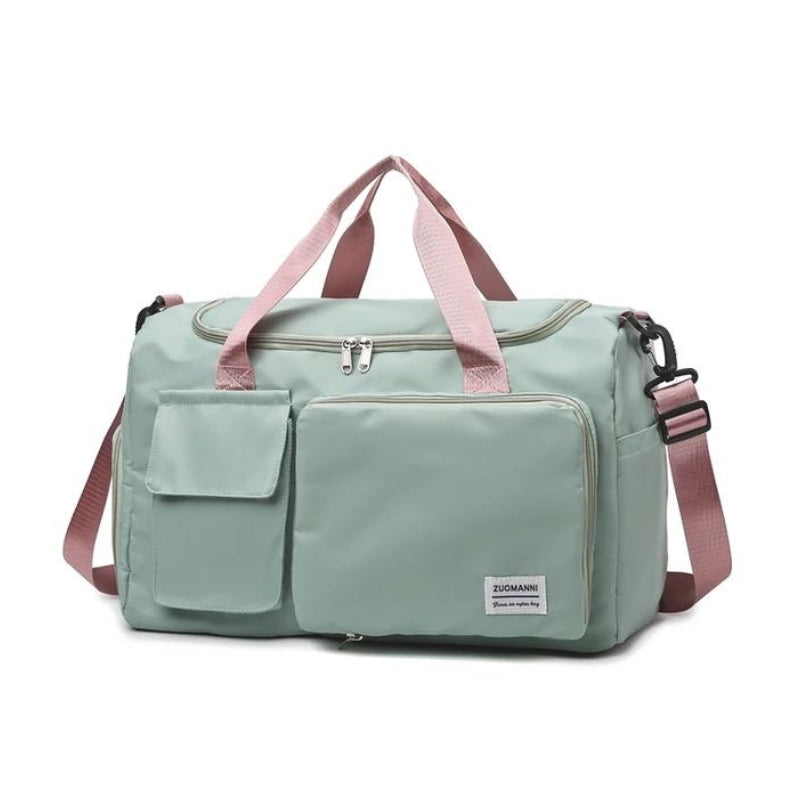 travel shoe storage bag - Green and Pink