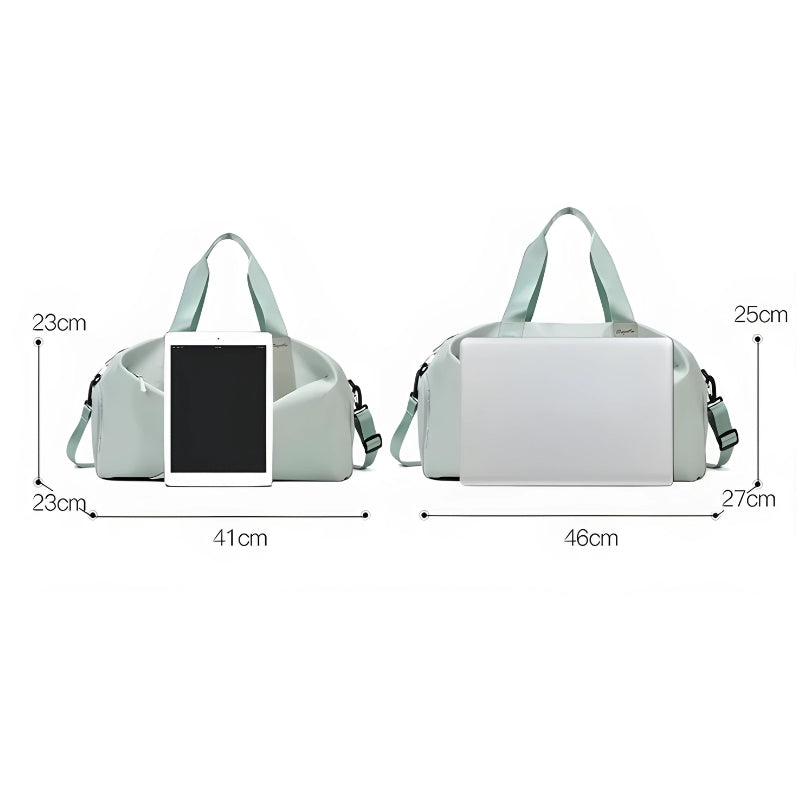 women's sports style travel bag two bags aligned - Pink - Green - Purple - Black